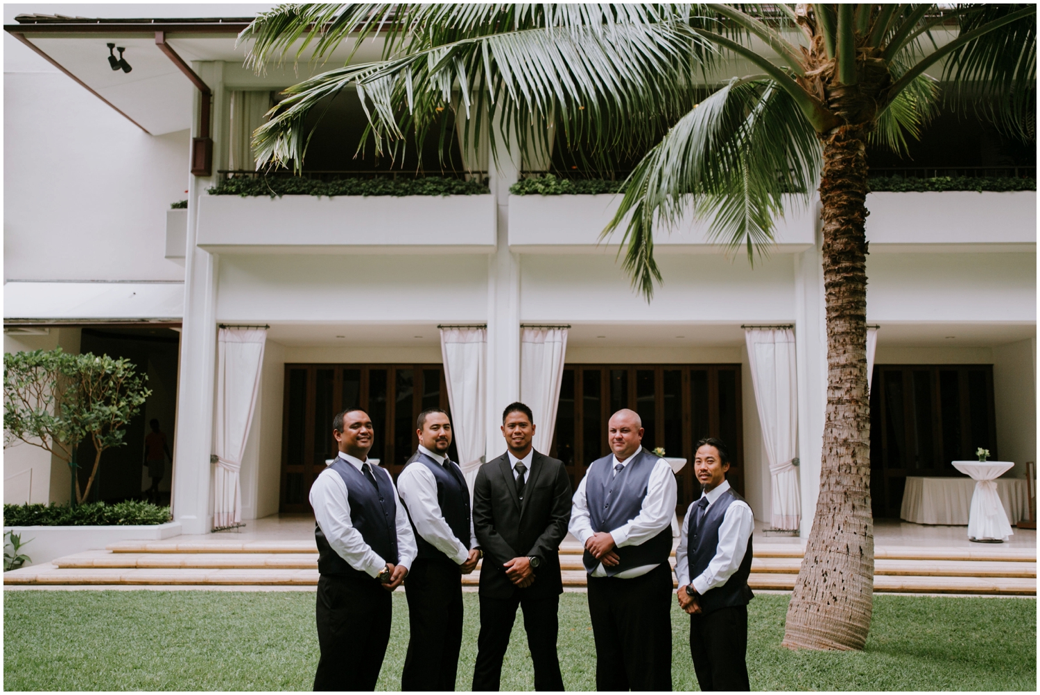 Groomsmen, Halekulani Hotel Wedding Photos, Waikiki Hawaii Wedding Photographer, Hawaii Wedding Photographer, Hawaii Wedding Photos, Hotel Wedding in Hawaii, Halekulani Hotel, Waikiki Wedding