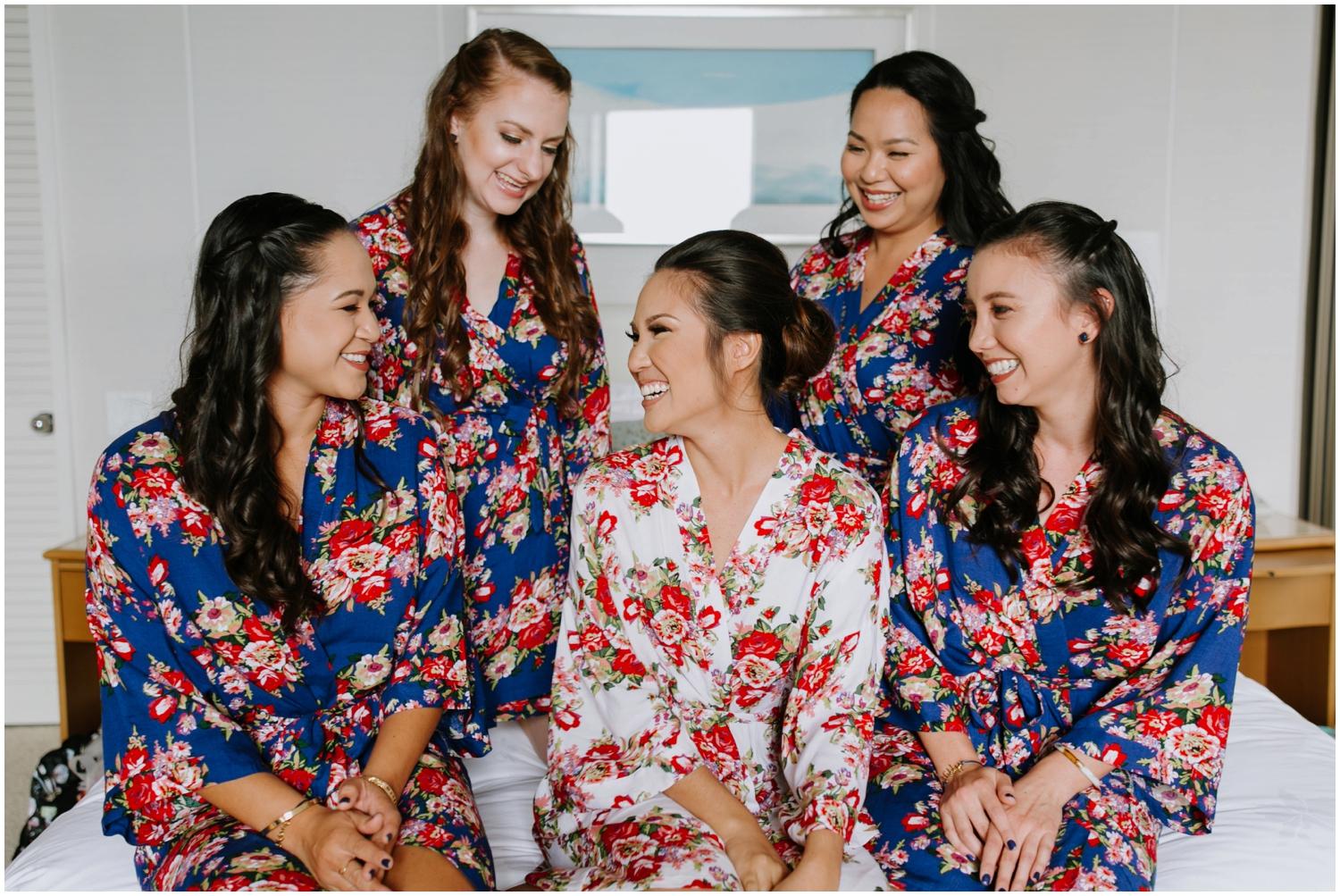 floral robes, Halekulani Hotel Wedding Photos, Waikiki Hawaii Wedding Photographer, Hawaii Wedding Photographer, Hawaii Wedding Photos, Hotel Wedding in Hawaii, Halekulani Hotel, Waikiki Wedding