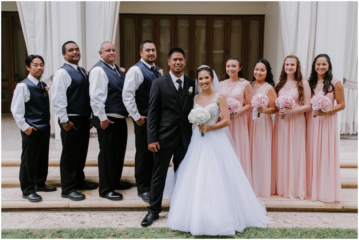 bridal party, Halekulani Hotel Wedding Photos, Waikiki Hawaii Wedding Photographer, Hawaii Wedding Photographer, Hawaii Wedding Photos, Hotel Wedding in Hawaii, Halekulani Hotel, Waikiki Wedding