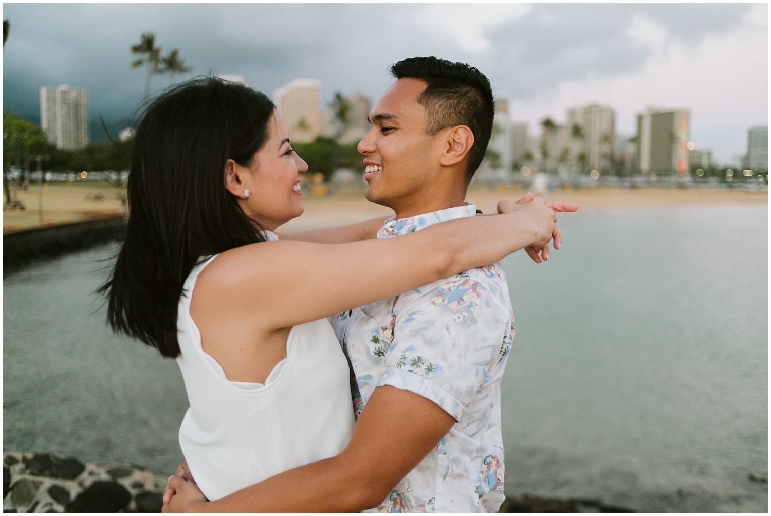 Kakaako Hawaii Engagement Photographer, Kakaako Hawaii Engagement Photos, Kakaako Engagement Session, Honolulu Magic Island, Engagement photos at Magic Island Hawaii, Honolulu Engagement Photographer