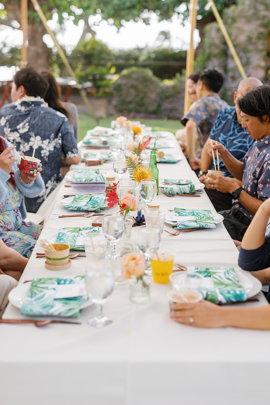 a table set up for a wedding reception at la pietra school 