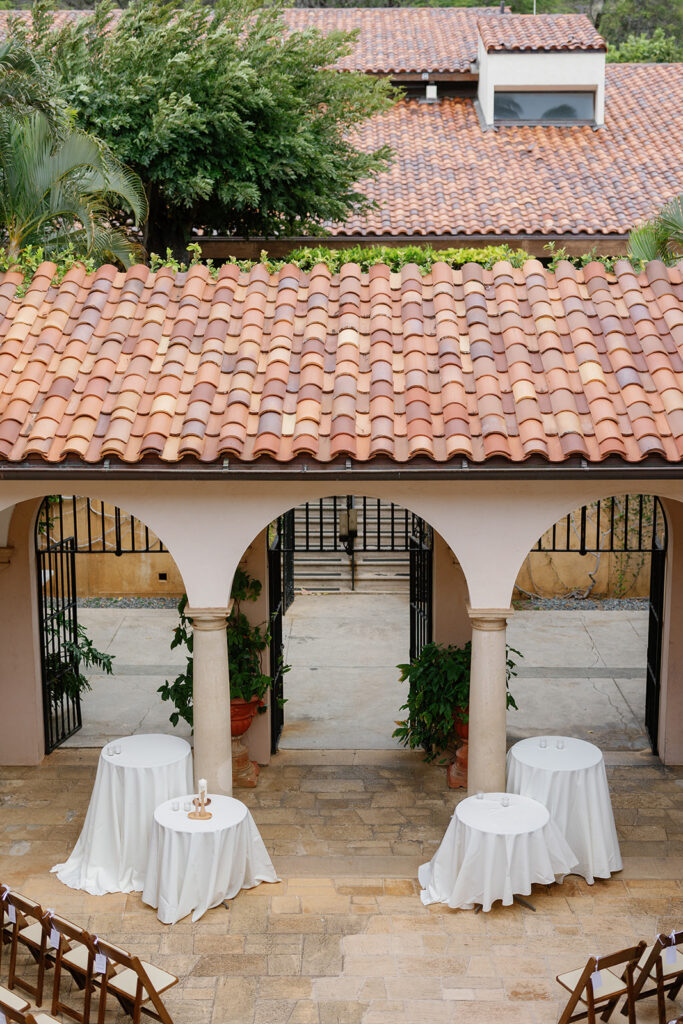 la pietra school set up for a wedding 